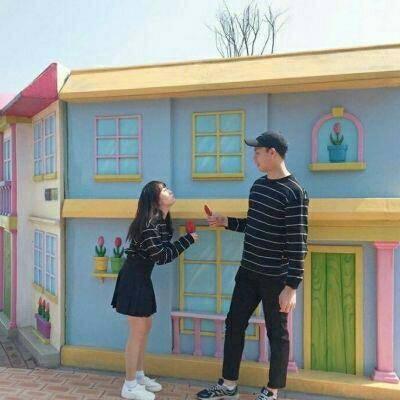 2021qq personalized avatar couple, one pair, two pictures, beautiful and fresh, love at first sight will fade away again and again.