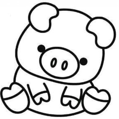 小猪简笔画,新年快乐_卡通动漫头像_我要个性网