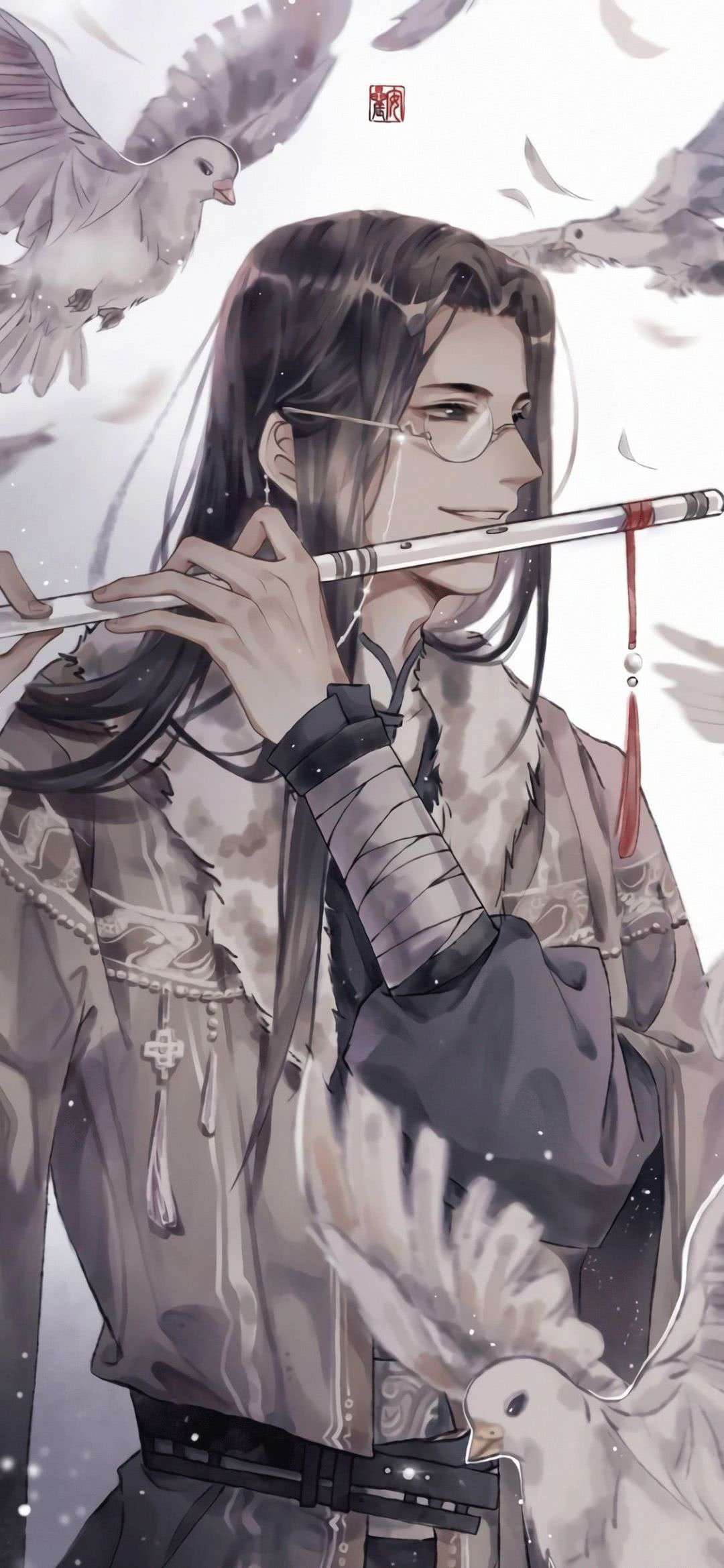 古风,吹笛子 美男_手机壁纸_动漫卡通手机壁纸_我要
