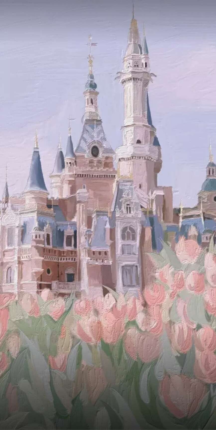 迪士尼城堡(油画)_手机壁纸_风景静物手机壁纸_我要个性网
