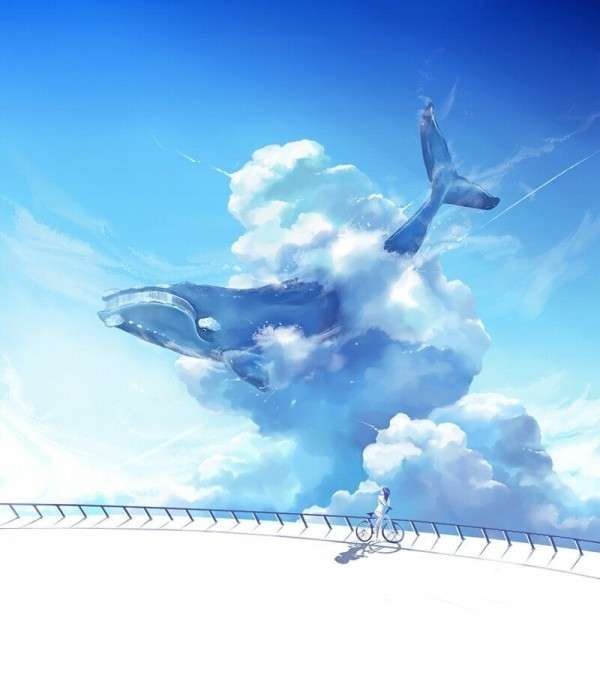 蓝鲸动漫图片 唯美图片