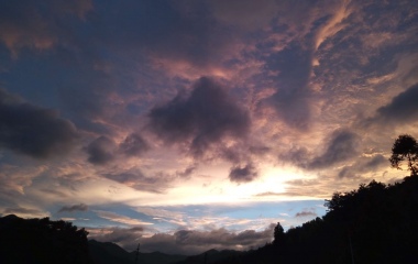 天空霓虹风景再见，夕阳和你！