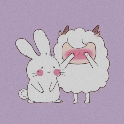 一组超级甜甜的兔兔和羊羊的情侣头像