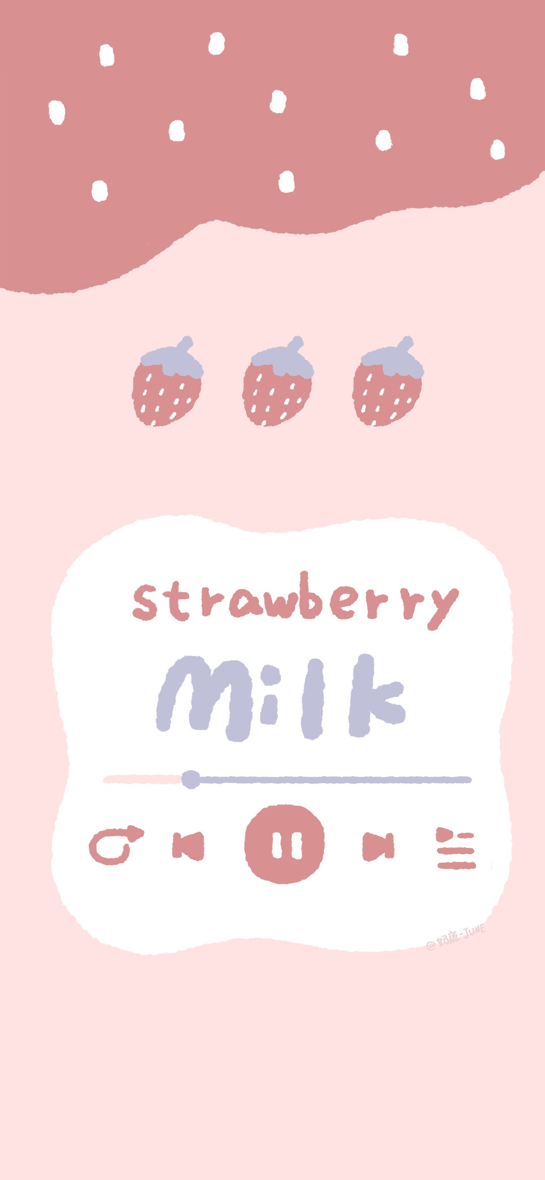 森玥一眼心动可爱少女草莓牛奶锁屏壁纸78