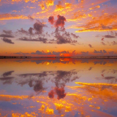 夕阳落日背景图！超级美！——沐雨