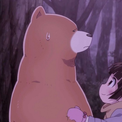 一只熊和小女孩的情头图片
