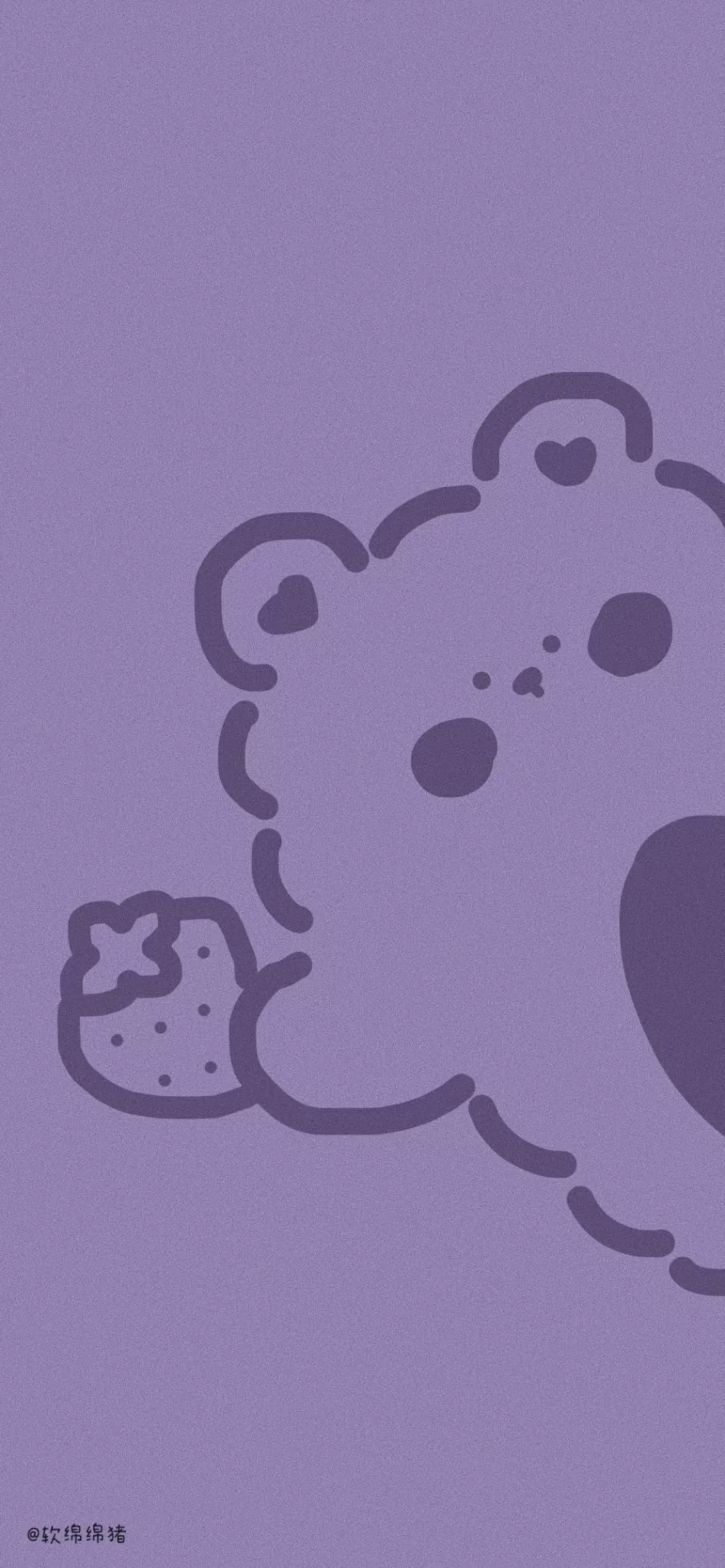 紫色可爱小熊壁纸 动漫卡通手机壁纸 我要个性网