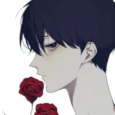 玫瑰花装扮的少年