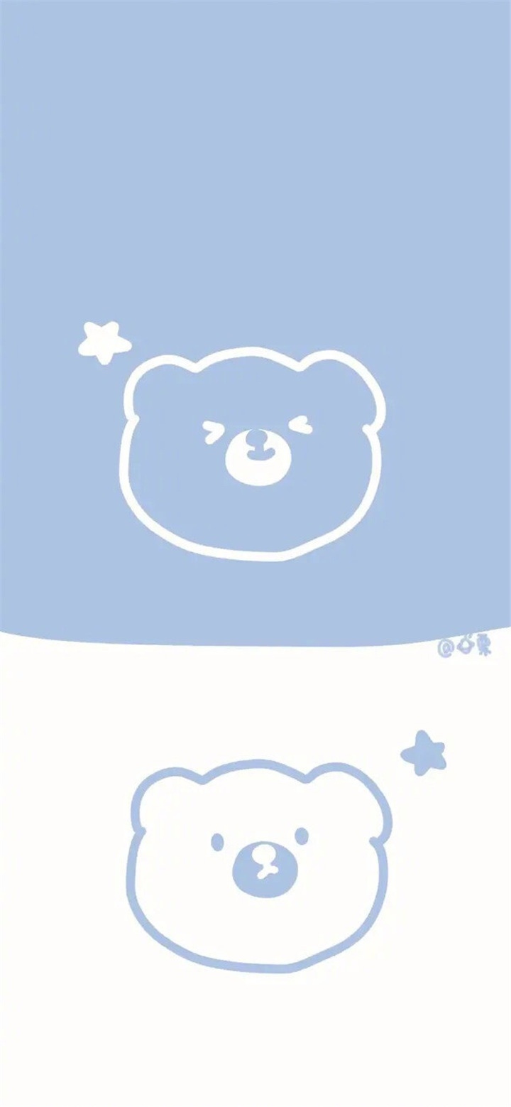 蓝色可爱壁纸小熊主题图片