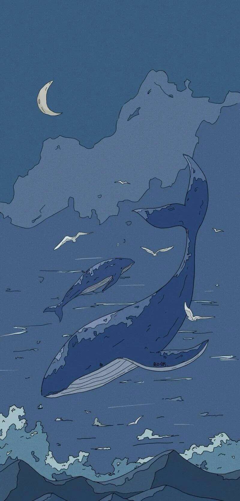 动漫蓝鲸梦幻海洋图片图片