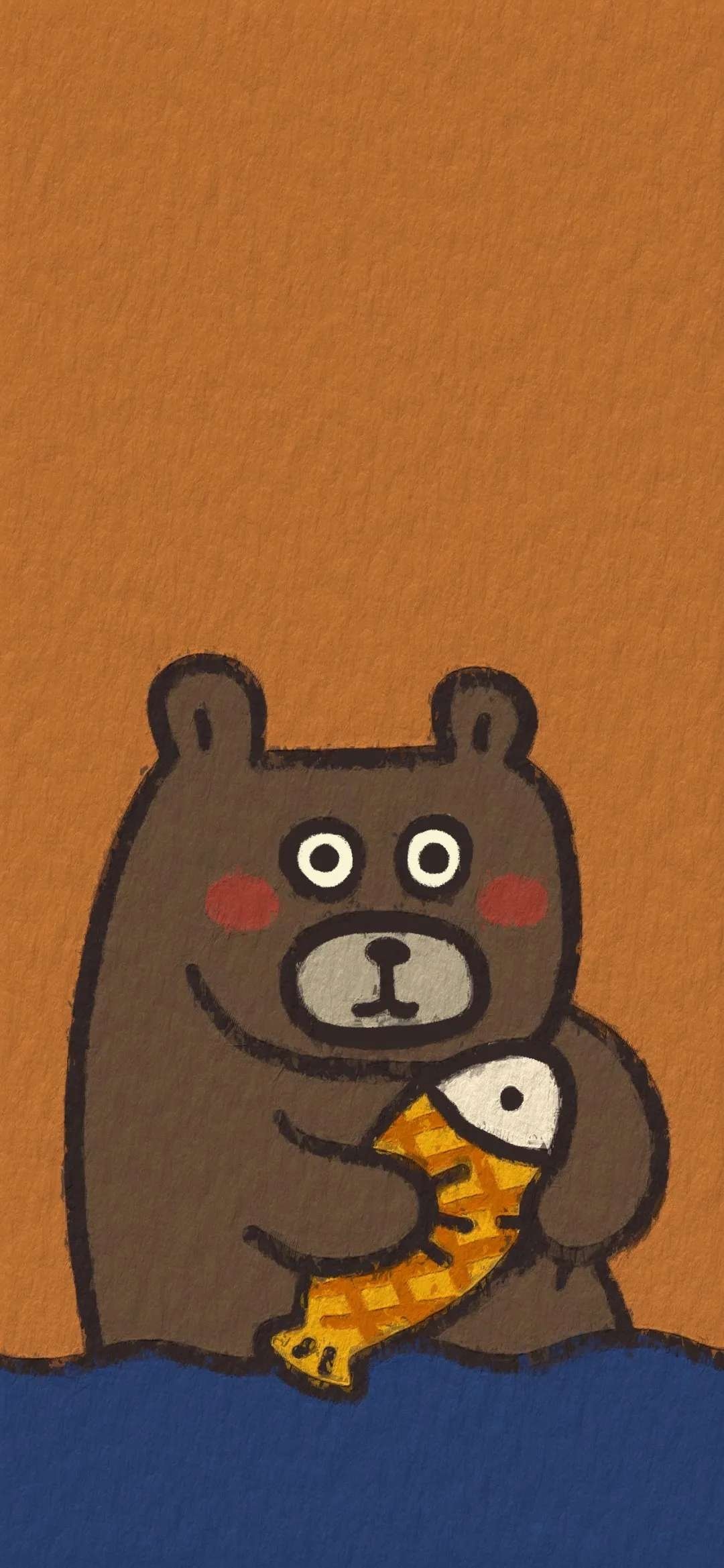 手机壁纸小熊棕色图片