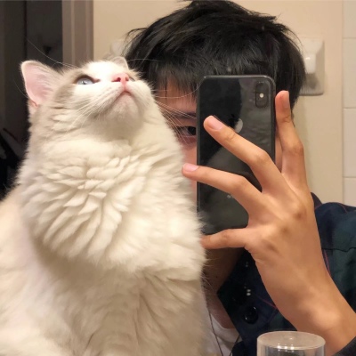 男生抱猫高冷图片