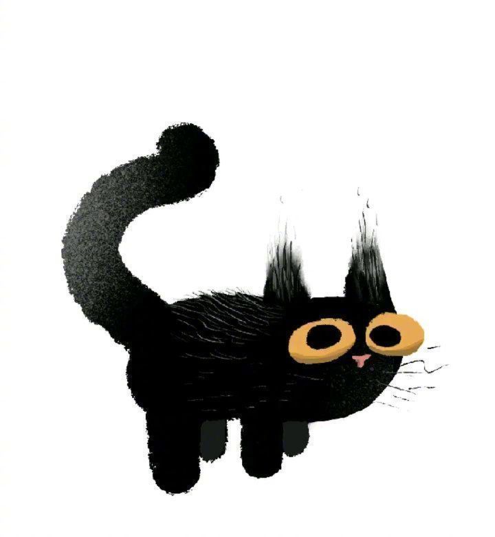 可爱黑猫漫画图片