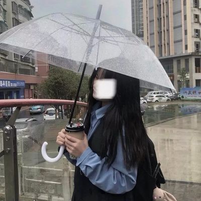 打透明伞的女孩头像图片