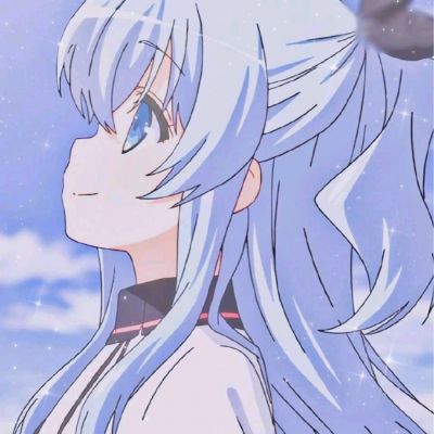 蓝色系卡通女头又纯又欲自用头像