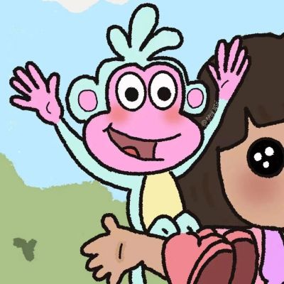 朵拉和猴子情头图片