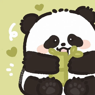 熊猫情侣头像一人一半图片